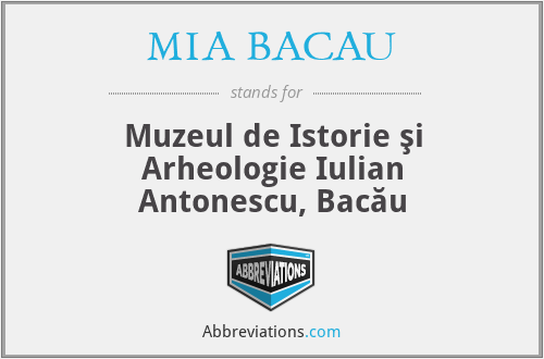 MIA BACAU - Muzeul de Istorie şi Arheologie Iulian Antonescu, Bacău